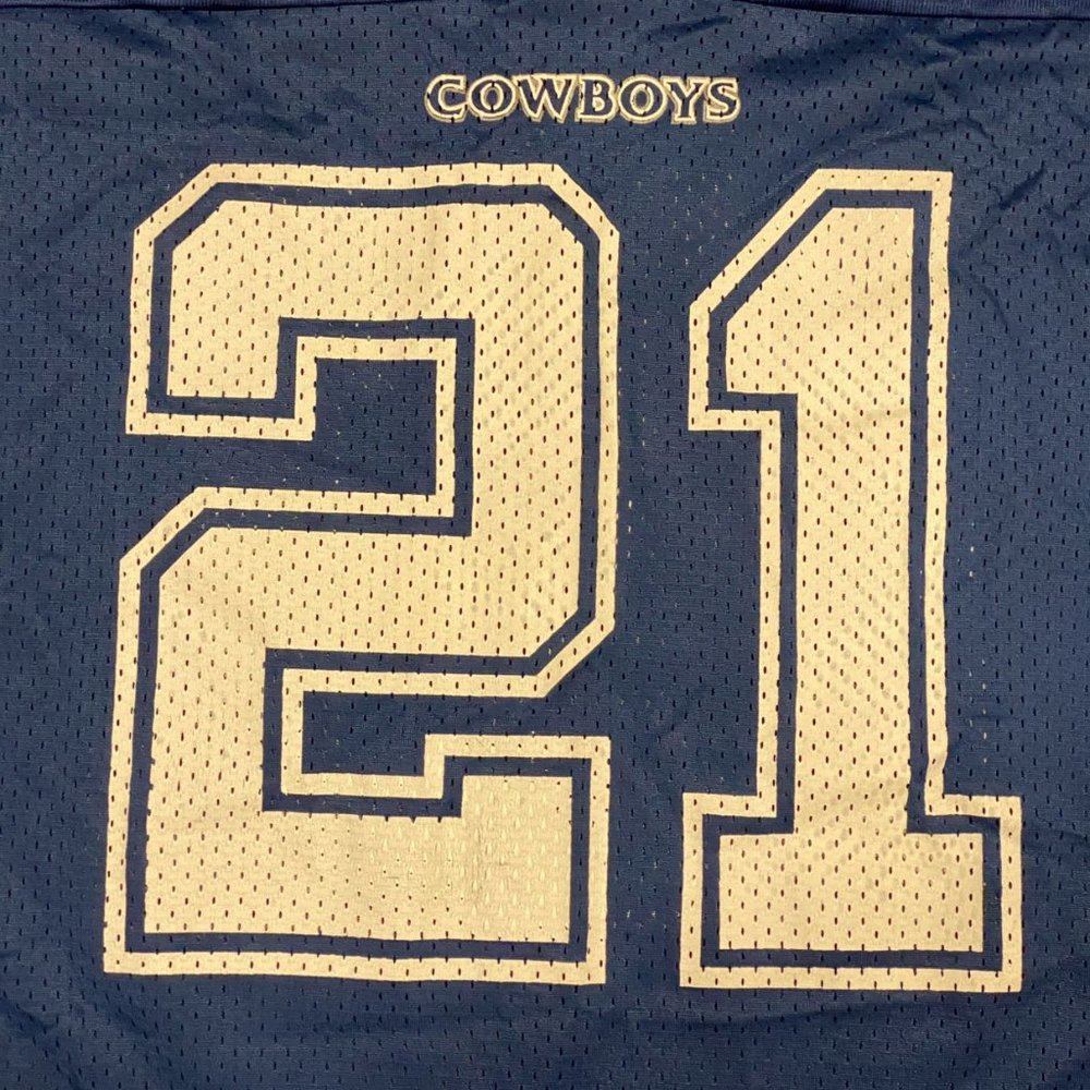 Vintage Champion Dallas Cowboys NFL Deion Sanders 21 Blue Football Jersey Men 44 - Picture 7 of 11